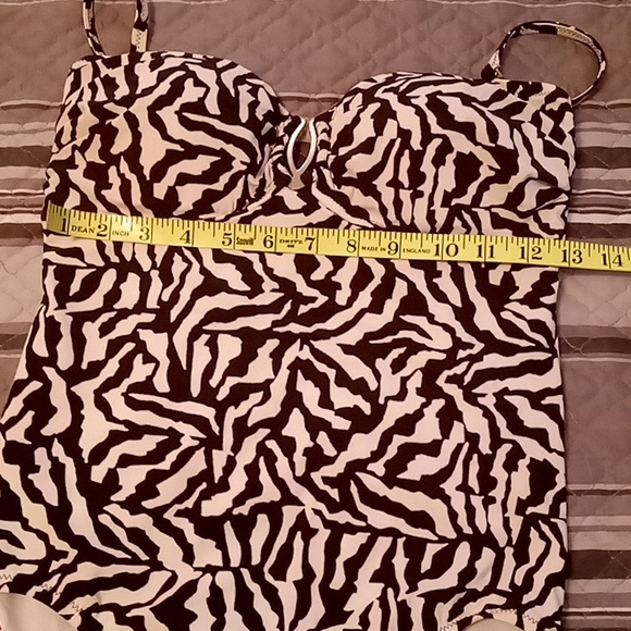 Lands' End Brown & White Zebra Print One Piece Swimsuit-🆕 - Picture 9 of 12